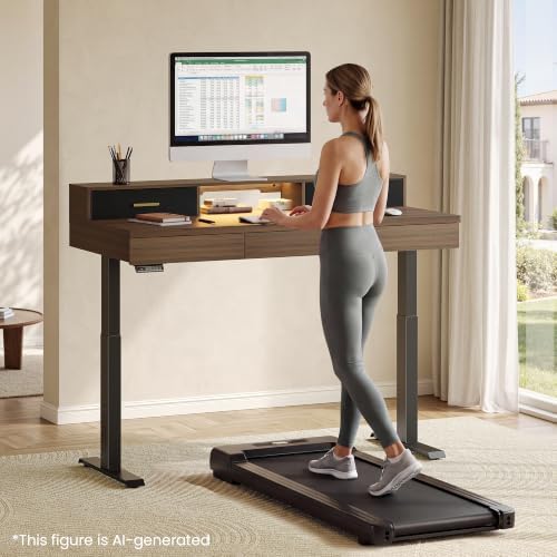 60" Standing Desk with 5 Drawers, Electric Adjustable Home Office Desk