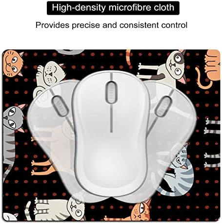 Small Mouse Pad Cute, Mini Mouse Pads for Wireless Mouse and Laptop, Travel Mousepad with Designs - Funny Cats, Portable Mouse Mat with Non-Slip Rubber Base and Waterproof Cloth - 5.5 x 7 in