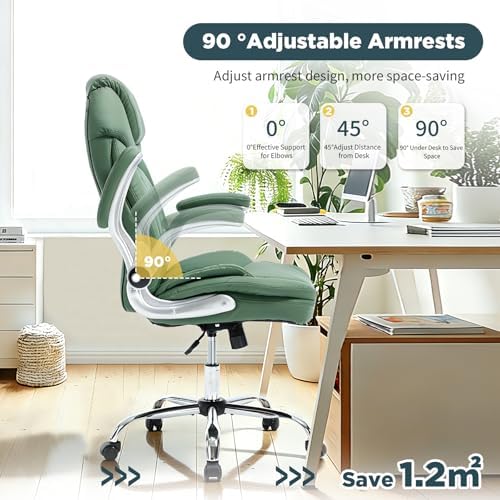 500lbs Heavy Duty Comfy Office Desk Chair for Low Back Pain Green
