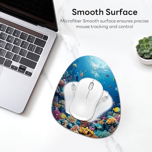 Water Drop Mouse Pad 7.3x8in Non-Slip for Laptop, Dream Marble