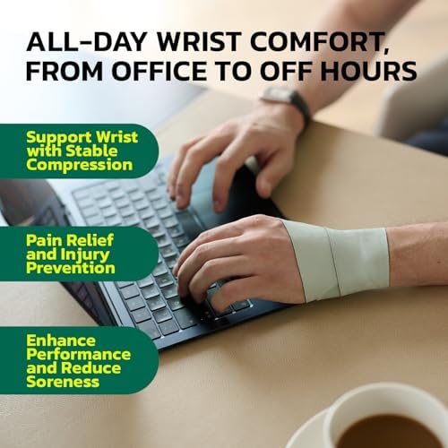 aoFIT Adjustable Wrist Brace for Pain Relief, Carpal Tunnel & Tendonitis Support – Ergonomic Compression, Breathable & Anti-Slip Design, Fits Left & Right Hand, Ideal for Sports, Gaming & Office Use