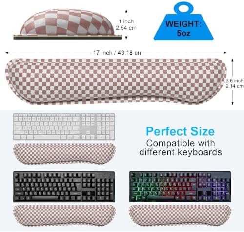 Dapesuom Keyboard Wrist Rest, Memory Foam, Ergonomic, Gaming,Dusty Rose