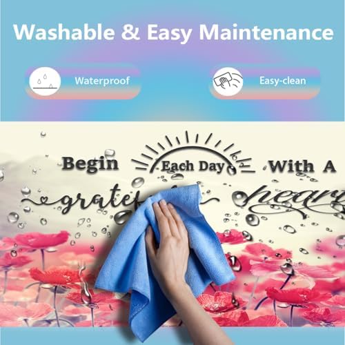 Begin Each Day with A Grateful Heart Large Mouse Pad, Pink Lotus Desk Mat