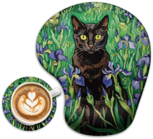 iRudyard 2Pcs Rubber Coasters Mouse Pad Wrist Support Pu Anti Scratch Scald