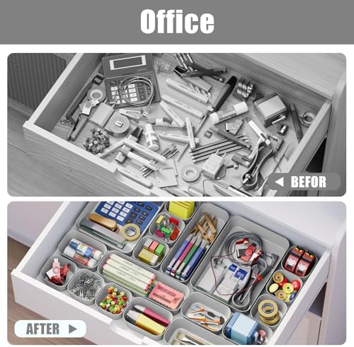 Drawer Organizers Bins 10 PCS for Bathroom Makeup Desk Office