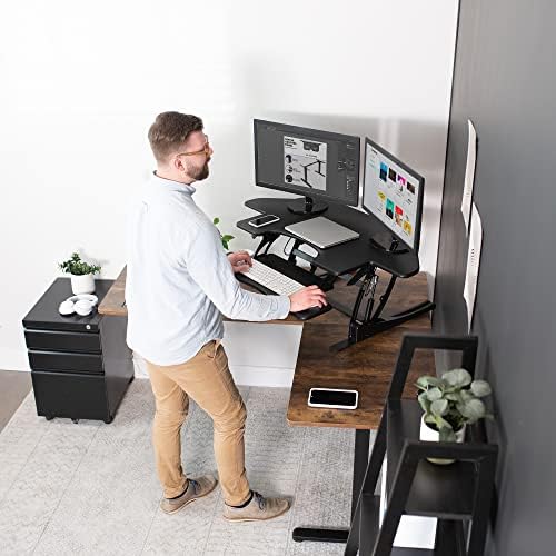 VIVO Black 43 in Corner Desk Converter, DESK-V000VC