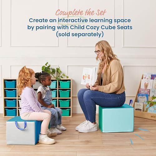 ECR4Kids SoftZone Adult Cozy Cube Seat with Handle, Classroom Furniture, Contemporary