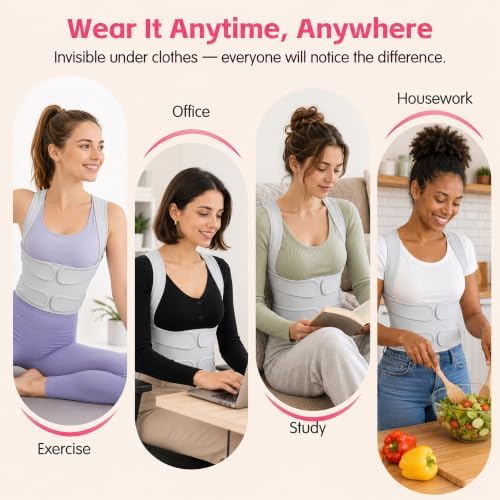 Posture Corrector for Women & Men, Adjustable Full Back Brace Support