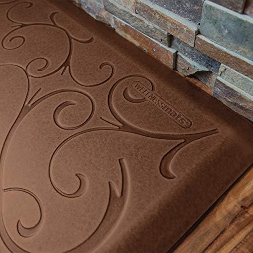 WellnessMats Bella Collection Anti-Fatigue Floor Mat, Polyurethane - Ergonomic Support Pad for Home, Kitchen, Garage, Office Standing Desk - Water Resistant - Made in USA