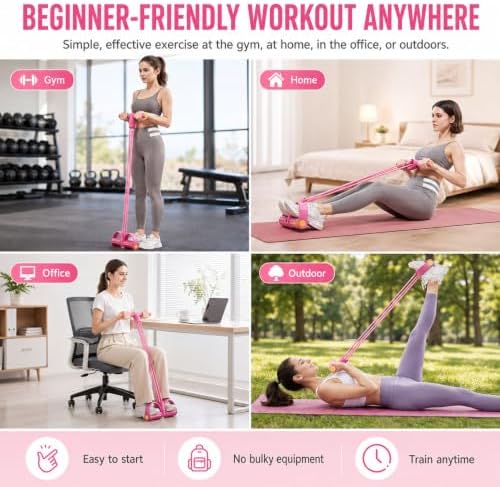 Pedal Resistance Band with Handles, 6 Tube Body Multi-Fitness Equipment