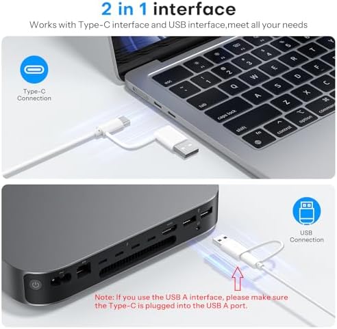 OMOTON USB-A & Type-C Dual Interface Wired Keyboard for Mac,Numeric Keypad