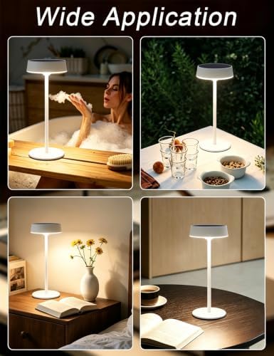 Solar Table Lamp Rechargeable, Waterproof Shower Lamp