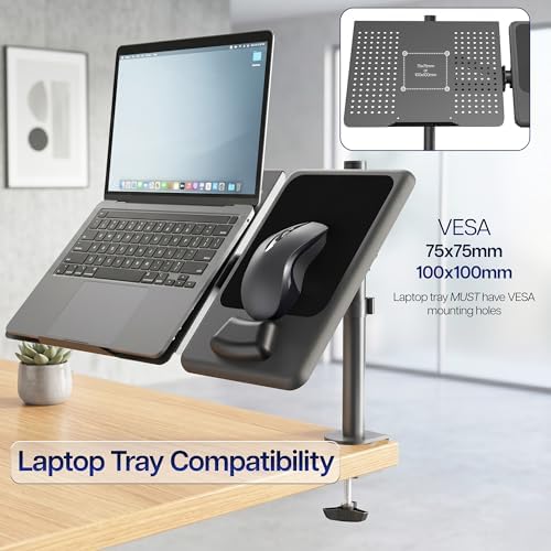 VIVO Black 8 x 12 inch Mouse Pad with Wrist Cushion, MOUNT-VMP01