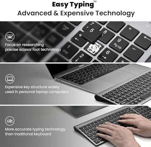 cimetech Wireless Keyboard and Mouse Combo - Grey Black