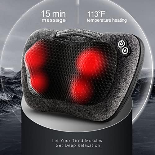 VIKTOR JURGEN Shiatsu Back Massager with Heat for Pain Relief, Dark Gray