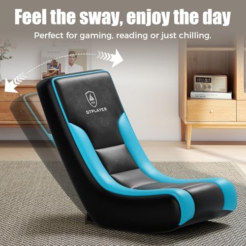 GTPLAYER Gaming Floor Chair Rocker – Rocking Floor Game Chair with Angle Limiter, Compact & Lightweight Gamer Seat – Turquoise Teal Series