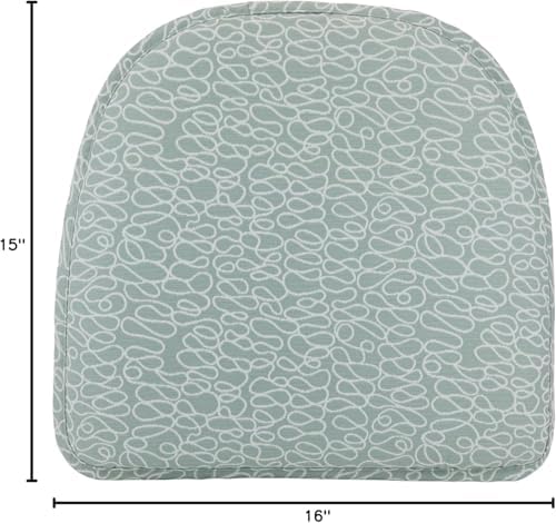 Klear Vu Raindrop The Gripper Non Slip Chair Cushions, Soft & Comfortable Seat Pad, Sitting Pillow for Kitchen, Dining or Office, 8 Count (Pack of 1), Scribble Spa