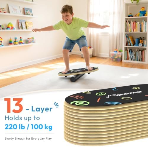 Sportneer Kids Balance Board, 4-Mode Adjustable Balance Trainer
