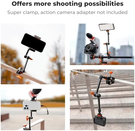 K&F CONCEPT 11" Magic Arm with ARRI 1/4" Screw 360° Ball Heads