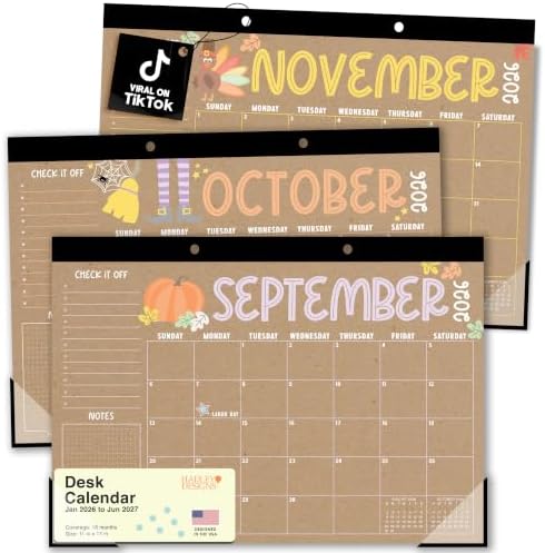 Large Desk Calendar 2026 - Desktop Calendar 2026-2027
