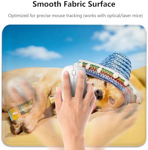 Funny Drunk Chihuahua Dog Mouse Pad, Cute Yellow Lab Puppy Summer Desk Mat