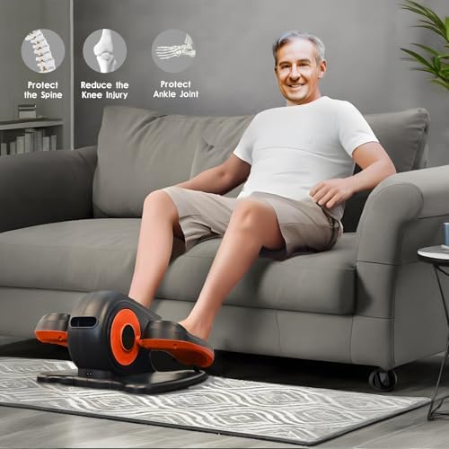 Under Desk Elliptical Machine,Leg Exerciser While Sitting for Seniors,Quiet & Portable Leg Exerciser While Sitting with Remote Control