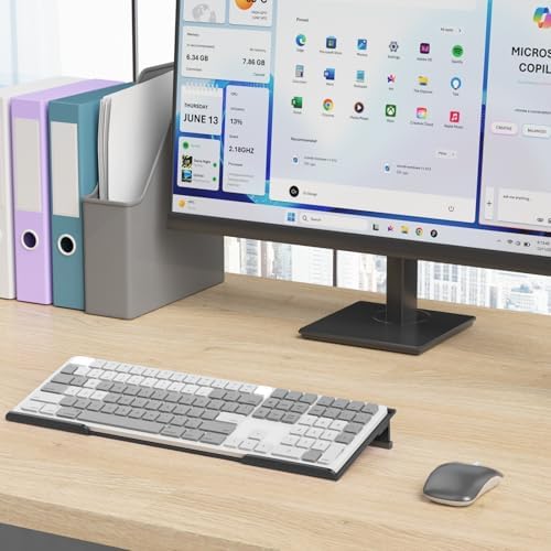 Computer Keyboard Stand for Desktop - 6-Level Height Adjustable Acrylic Keyboard Riser Non-Slip Ergonomic Key Board Tray Holder for Home School Office Desk Accessories, Black