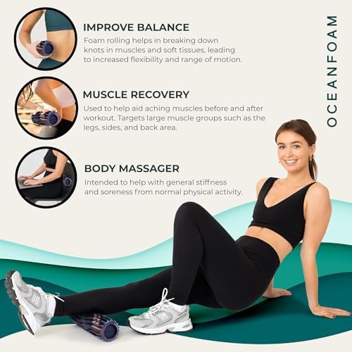 Oceanfoam Ripple Small Foam Roller (Red, Dark Navy & Natural Marbled)