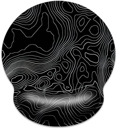 Gaming Mouse Pad Wrist Support,Ergonomic Mouse Pad with Wrist Rest,Comfortable Mousepad with Smooth Wrist Rest,Pain Relief Mouse Pads for Non-Slip Base,Computer,Laptop,Office，Home（Black Lines）