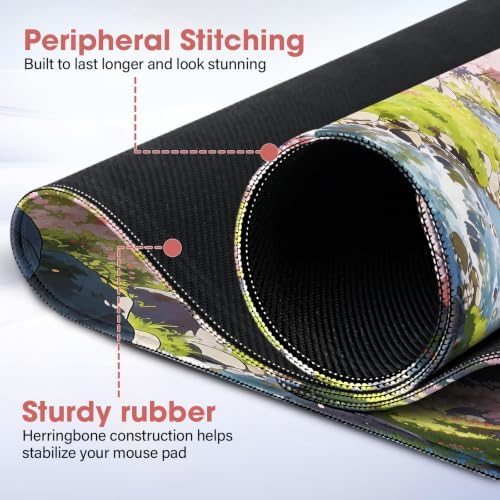 Cherry Blossom Anime Large Gaming Mouse Pad Waterproof Desk Mat