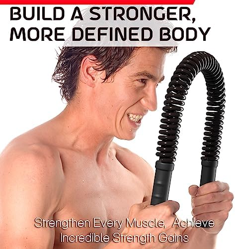 Zenooze's Power Twister Flex Bar, The Ultimate Upper Body Exercise Equipment for Strengthening Your Chest Workout, Shoulders,Biceps, Arms, Forearm Strengthener, Resorte para Hacer Ejercicio