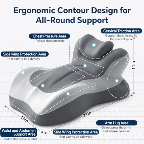 Ergonomic Reading Pillow Memory Foam Wedge Pillow Adjustable Neck Pillows B