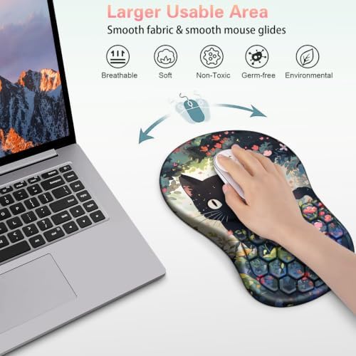 Mouse Pad with Wrist Rest, Canjoy Ergonomic Wrist Support with Massage