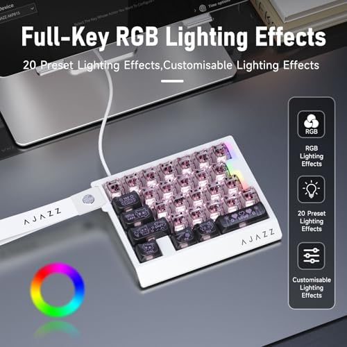 AJAZZ AK029 Magnetic Switch One Handed Gaming Keyboard, Hall Effect Rapid Trigger Mechanical Keypad with SOCD & DKS, 8KHz Polling Rate, 29 Keys Mini Ergonomic Gaming Keyboard for FPS Gamers, PC