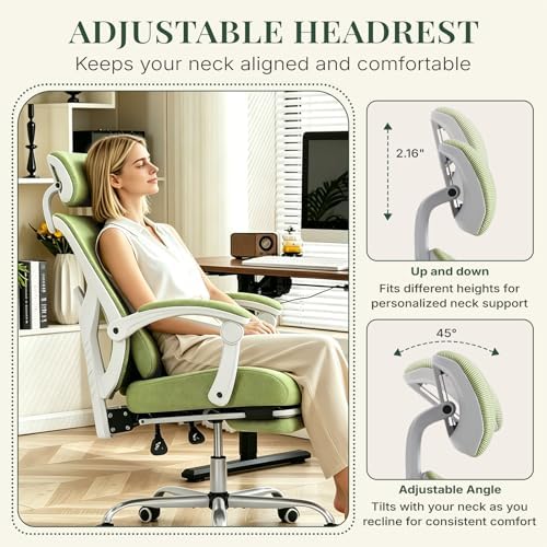 Ergonomic Office Chair with Footrest, Computer Gaming Chair