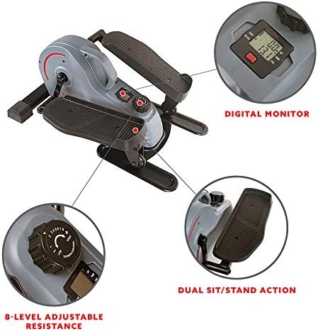 Sunny Health & Fitness Sitting or Standing Under Desk Elliptical Exerciser