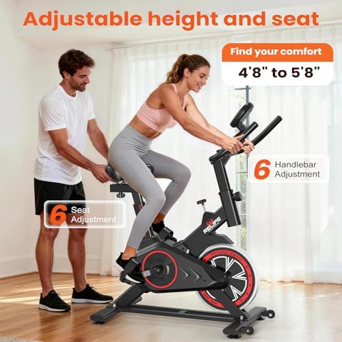 RELIFE REBUILD YOUR LIFE Exercise Bike, Friction Stationary Bike for Home