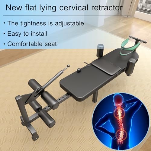 Fitness Full Body Traction Bed, Massage Cervical Traction Table & Lumbar Traction Bed, Stretch Decompression Machine for Tension Relief, Lumbar Stretching