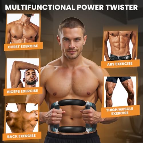 Sandpoy Twister Arm Trainer, 40-100lb Adjustable Chest Workout Equipment, Portable Chest Trainer for Men, Detachable Resistance Power Twister Bar for Home/Travel
