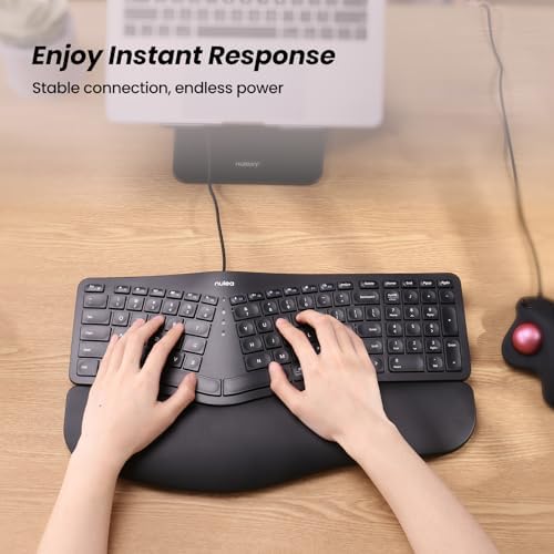 Nulea Ergonomic Split Keyboard Wired with Wrist Rest and USB-C Connection