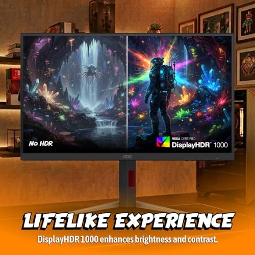 AOC 27 Inch Gaming Monitor QHD 300Hz Mini-LED HDR1000, Q27G4SMN