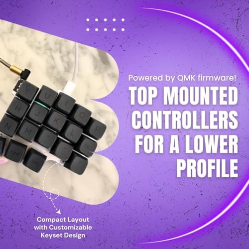 Split Ergonomic Mechanical Keyboard, Powered by QMK, Keyboard Comes Fully Assembled with MX Switch Support, 36-Key Layout, USB-C Connectivity, 28 Extra Keycaps & Switches Included