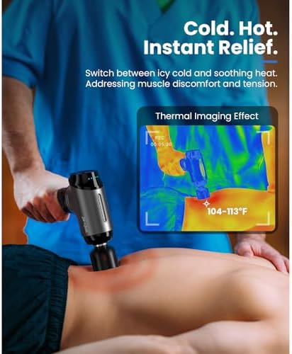 BOB AND BRAD T2 Pro Deep Tissue Massage Gun with Heat & Cold, Percussion