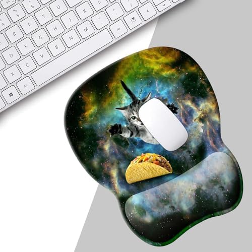 Ergonomic Mouse Pad with Wrist Support | Cute Mouse Pads with Non-Slip PU Base | for Home Office Working Studying Easy Typing & Pain Relief | Cute Cat Mousepad
