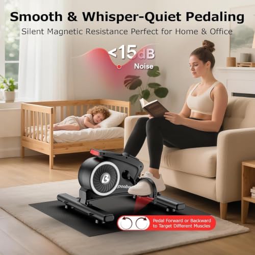 pooboo Under Desk Bike Pedal Exerciser with Magnetic Resistance