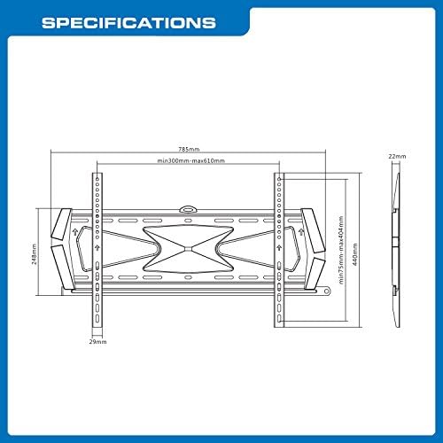 QualGear Heavy Duty Fixed TV Wall Mount for 37" to 70" Flat Panel and Curved TVs, Black (Qg-TM-030-Blk) [UL Listed]