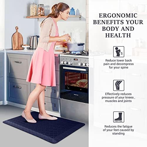 HappyTrends Kitchen Floor Mat - 4/5 Inch Thick Anti-Fatigue Kitchen Rug