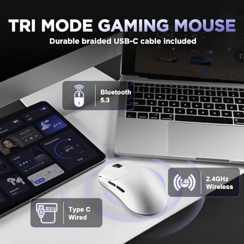 Zero1 Pro Wireless Gaming Mouse,24K DPI White Mouse
