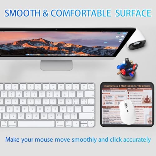 Mindfulness Meditation Mouse Pad, 5-4-3-2-1 Grounding Technique Desk Mat, Non-Slip Smooth Mousepad for Stress Relief Anxiety Relief