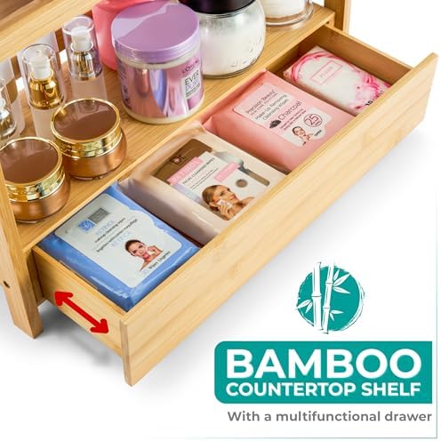 Sorbus Matcha Station Shelf, Bamboo (17" x 6.5" x 12.6")